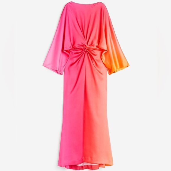 H&M Knot-Detail Satin Dress Ramadan Modest New - Picture 3 of 6